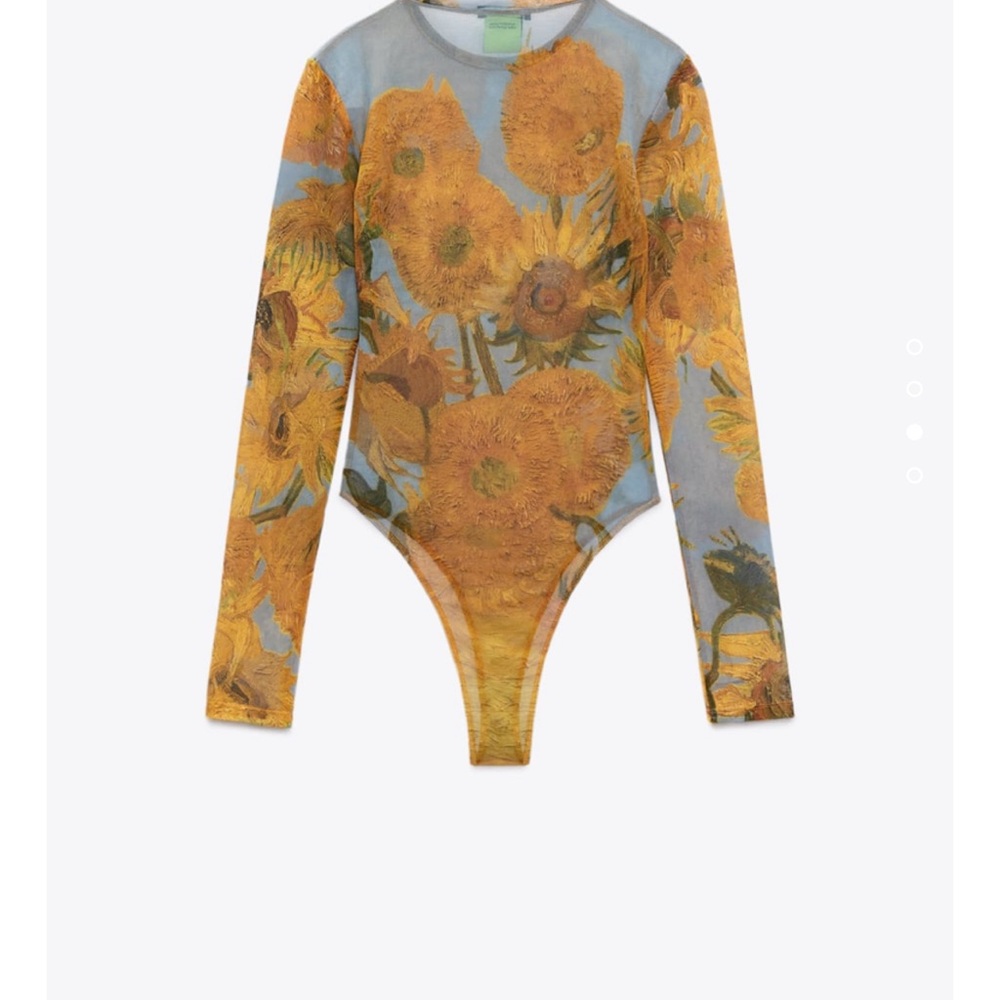 ZARA TULLE GOGH SUNFLOWER BODYSUIT - Picture 3 of 7
